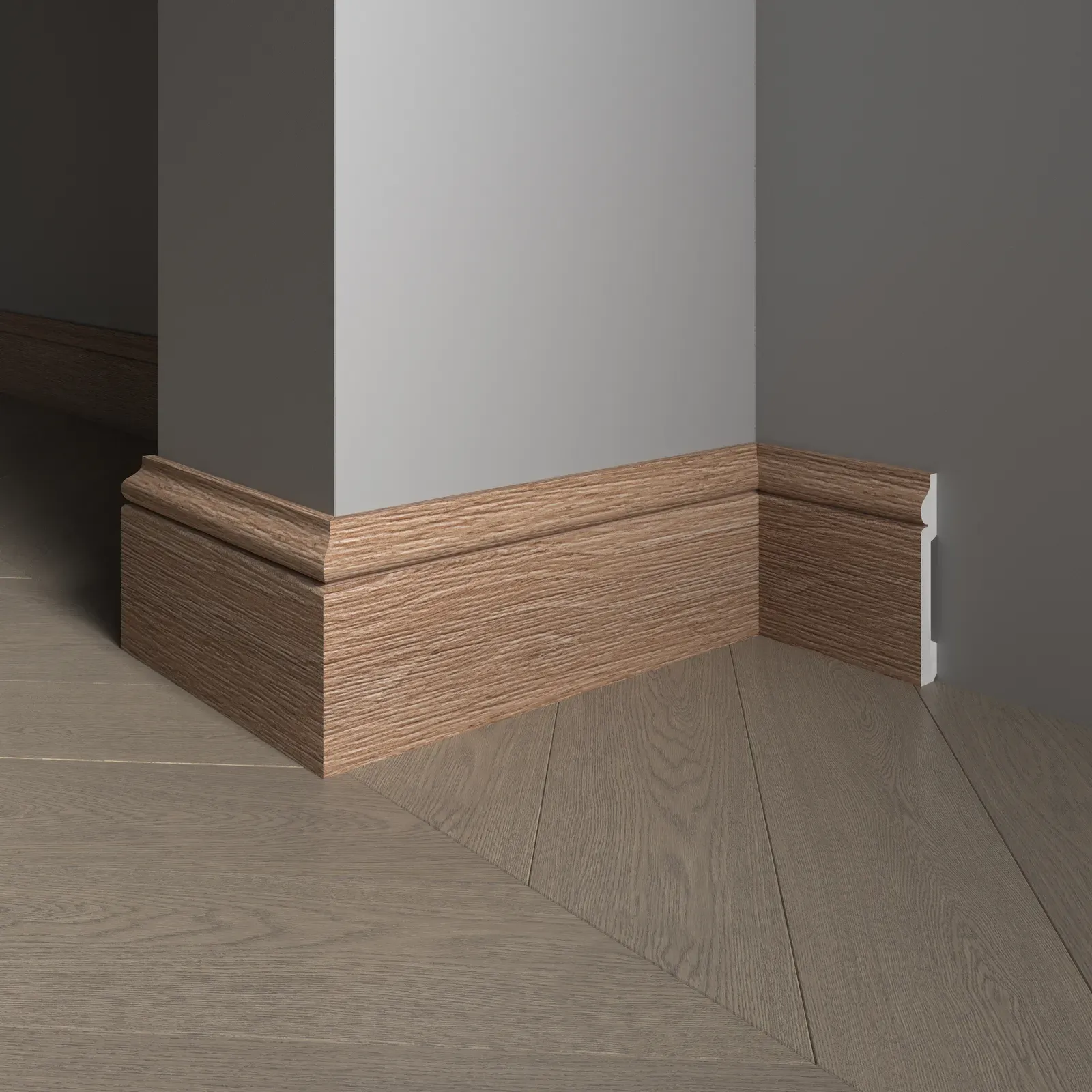 005-90SH 005-90SH Плинтус Decor Dizayn широкий  79x13x2400мм Décor Dizayn