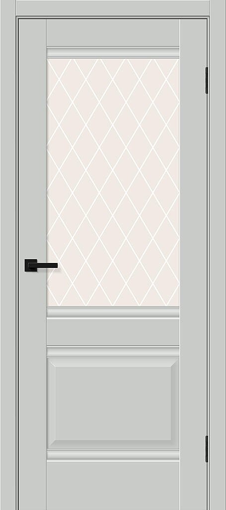 BRV-018-003-025 Межкомнатная дверь Прима-3 Grey Silk / White Сrystal Bravo