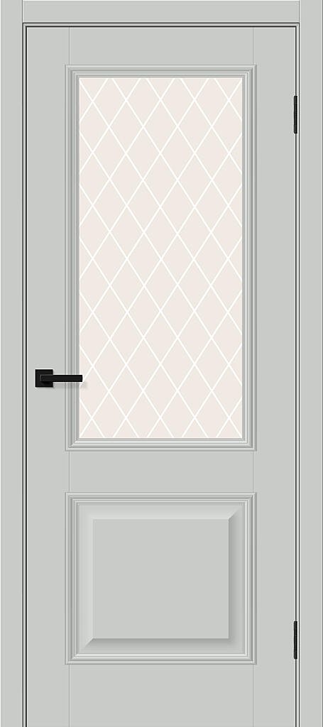 BRV-018-006-007 Межкомнатная дверь Классик-13 Grey Silk / White Сrystal Bravo