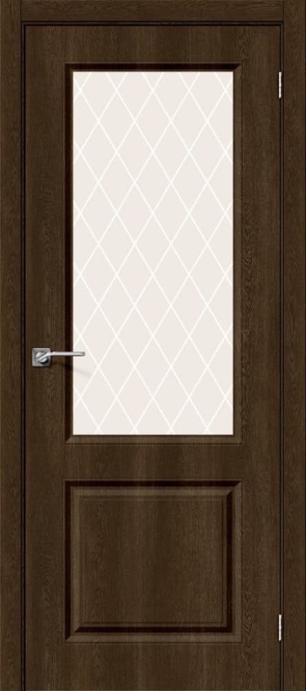 BRV-04-001-006 Межкомнатная дверь Скинни-13 Dark Barnwood/White Сrystal Bravo