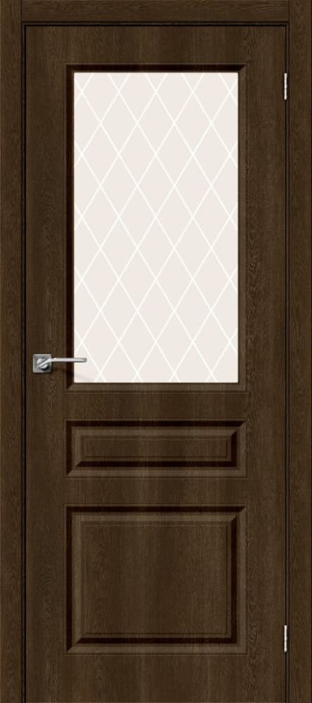 BRV-04-001-012 Межкомнатная дверь Скинни-15 Dark Barnwood/White Сrystal Bravo