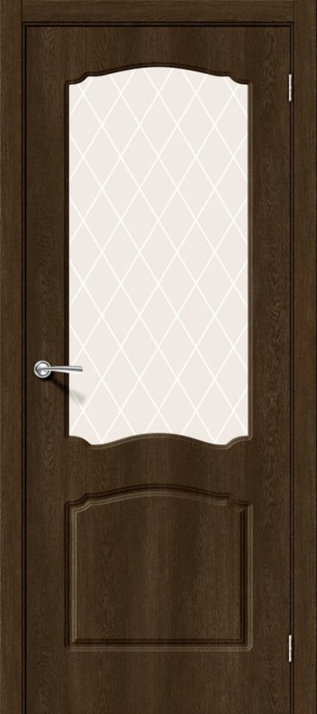 BRV-04-003-008 Межкомнатная дверь Альфа-2 Dark Barnwood/White Сrystal Bravo