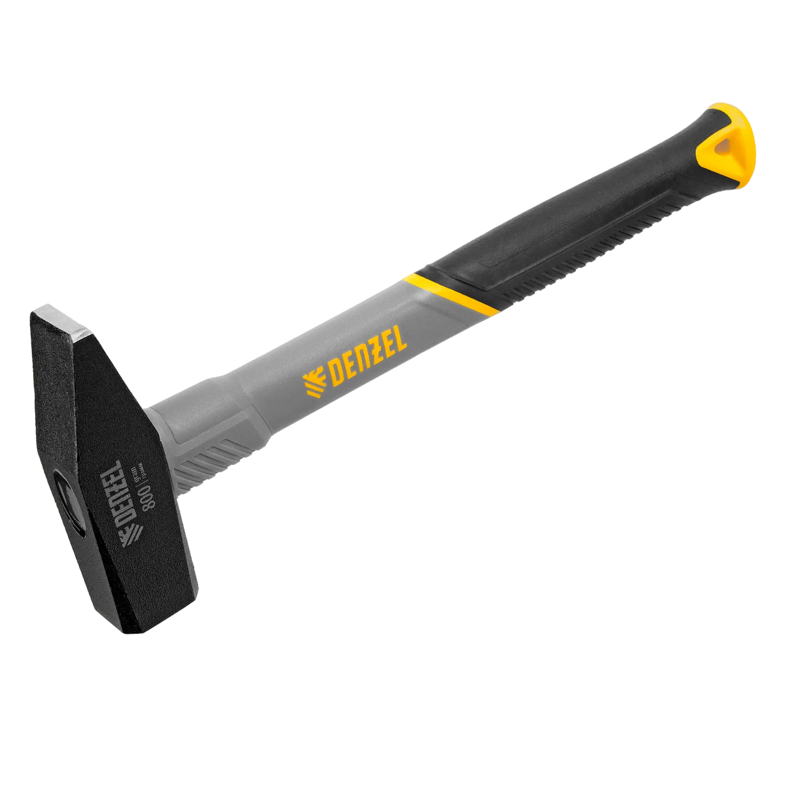 10488 Молоток слесарный DENZEL 800 г, кованый, фибергласовая рукоятка c TPR покрытием DENZEL