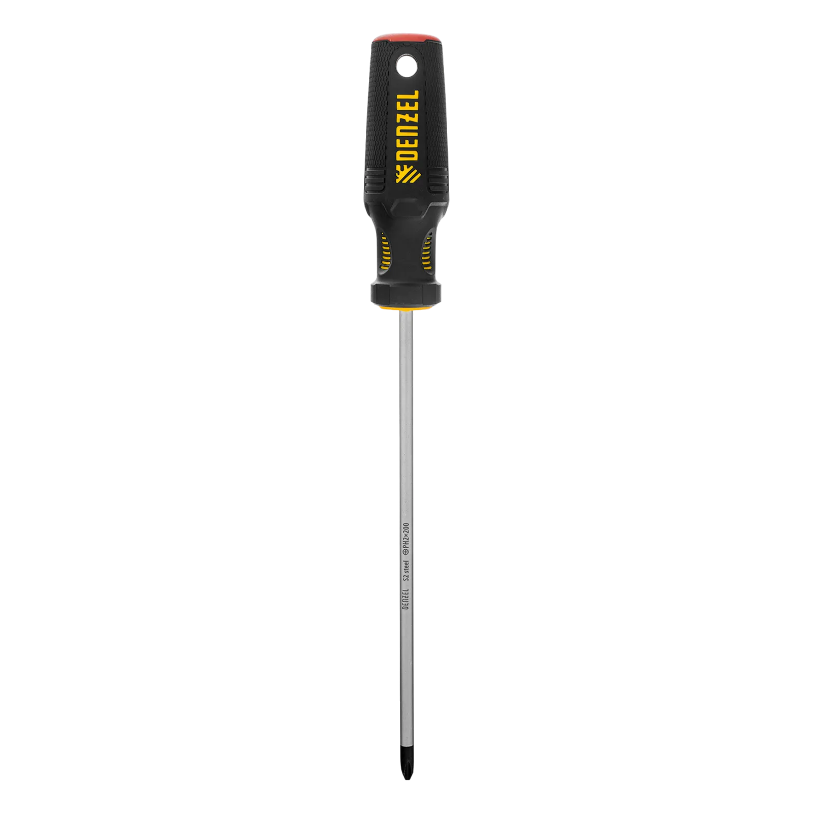 121827 Отвертка DENZEL PH2х200 мм, S2, 3к рукоятка DENZEL