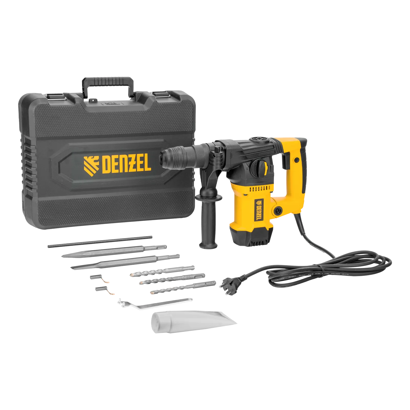 26614 Перфоратор электрический DENZEL RHVB-1250-32, SDS-plus, 1250 Вт, 5,5 Дж, 4 реж. DENZEL