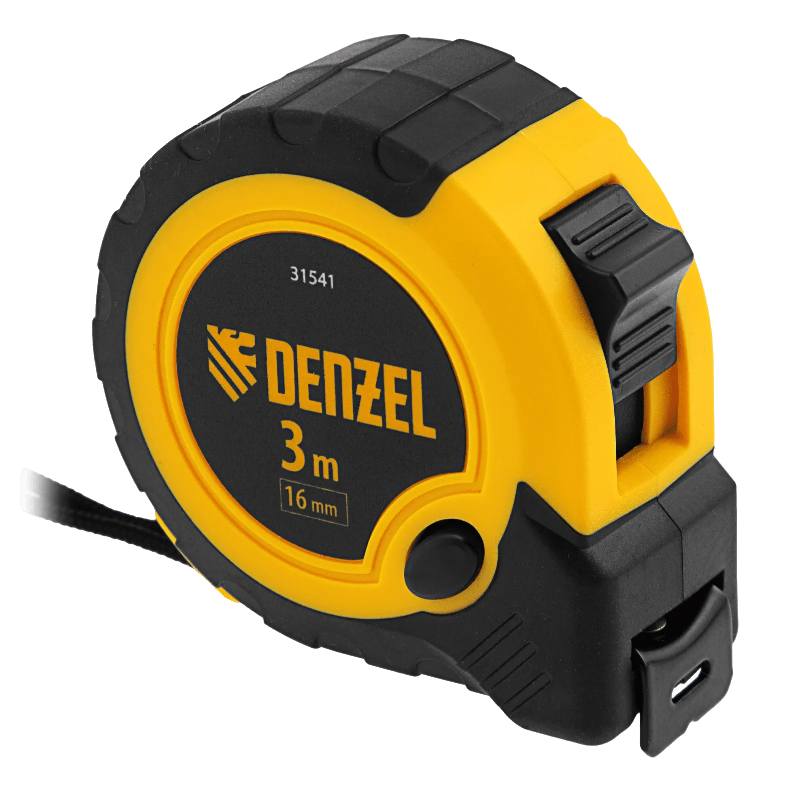 31541 Рулетка DENZEL 3м х 16мм, двухкомп. корпус, кнопка-пауза DENZEL