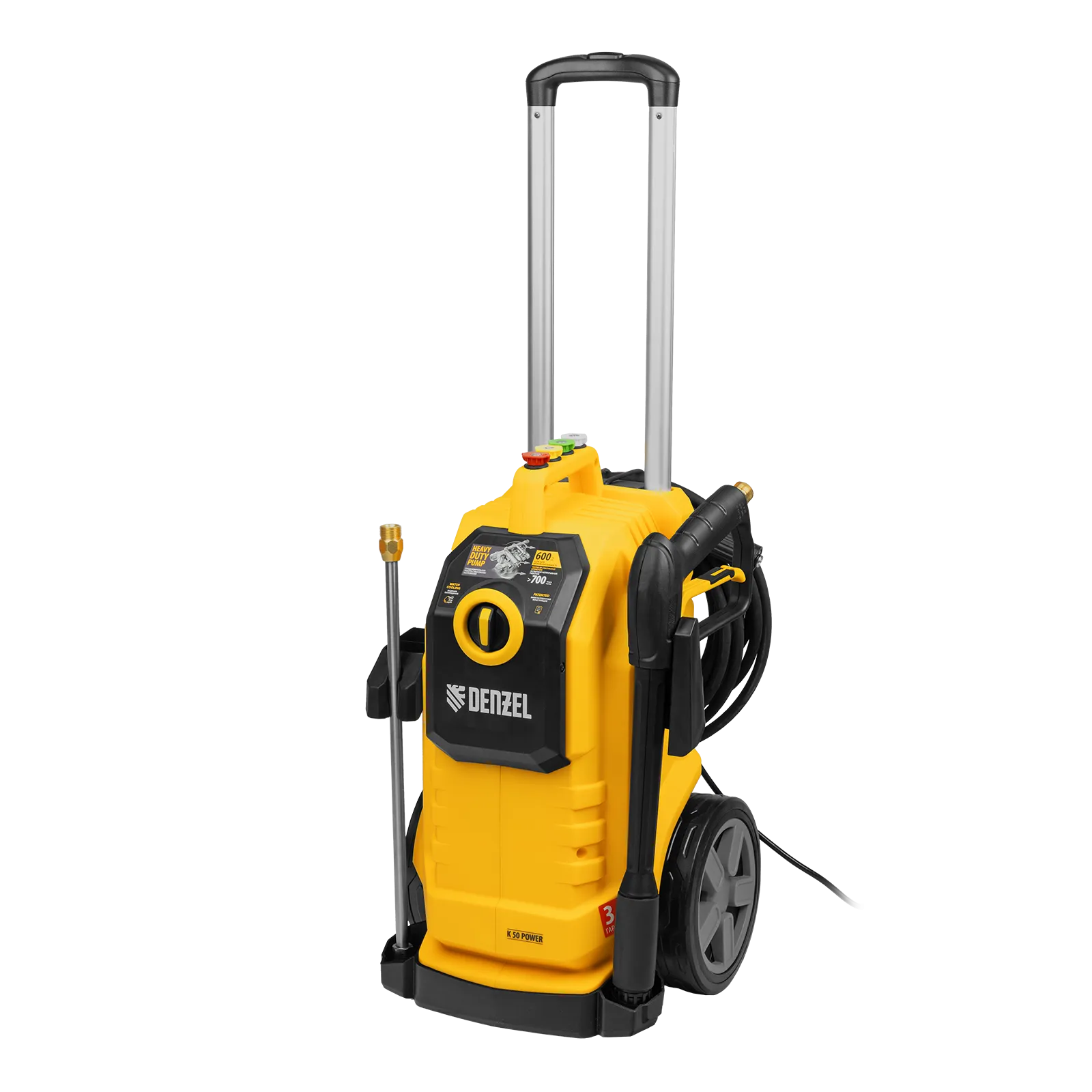 58271 Моечная машина высокого давления DENZEL K 50 Power, 2100 Вт, 150 бар, 600 л/ч, асинхронный двигатель DENZEL