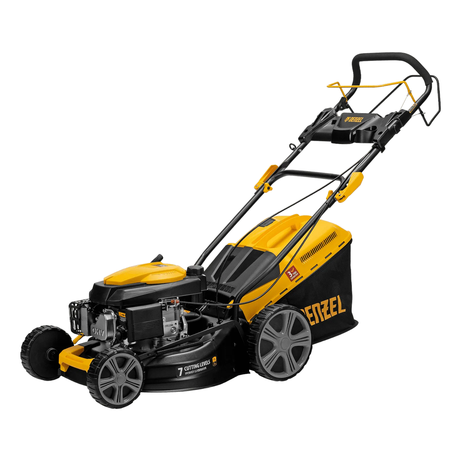58803 Газонокосилка бензиновая DENZEL GLD-460SP, 146 см3, ширина 46 см, 7 уровней DENZEL