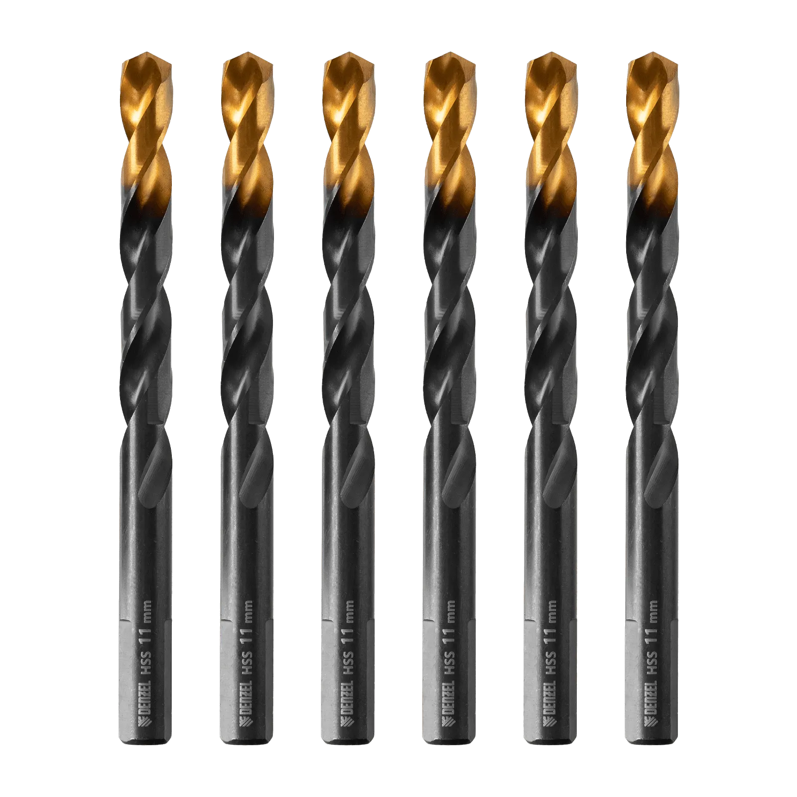 717223 Сверло по металлу DENZEL 11 мм, HSS-Tin, Golden Tip, 6 шт. DENZEL
