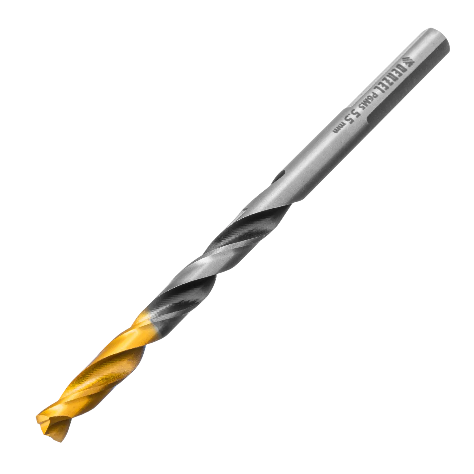 718277 Сверло спиральное по металлу DENZEL 5,5 x 93 мм, Р6М5, Golden Tip, многогранная заточка DENZEL