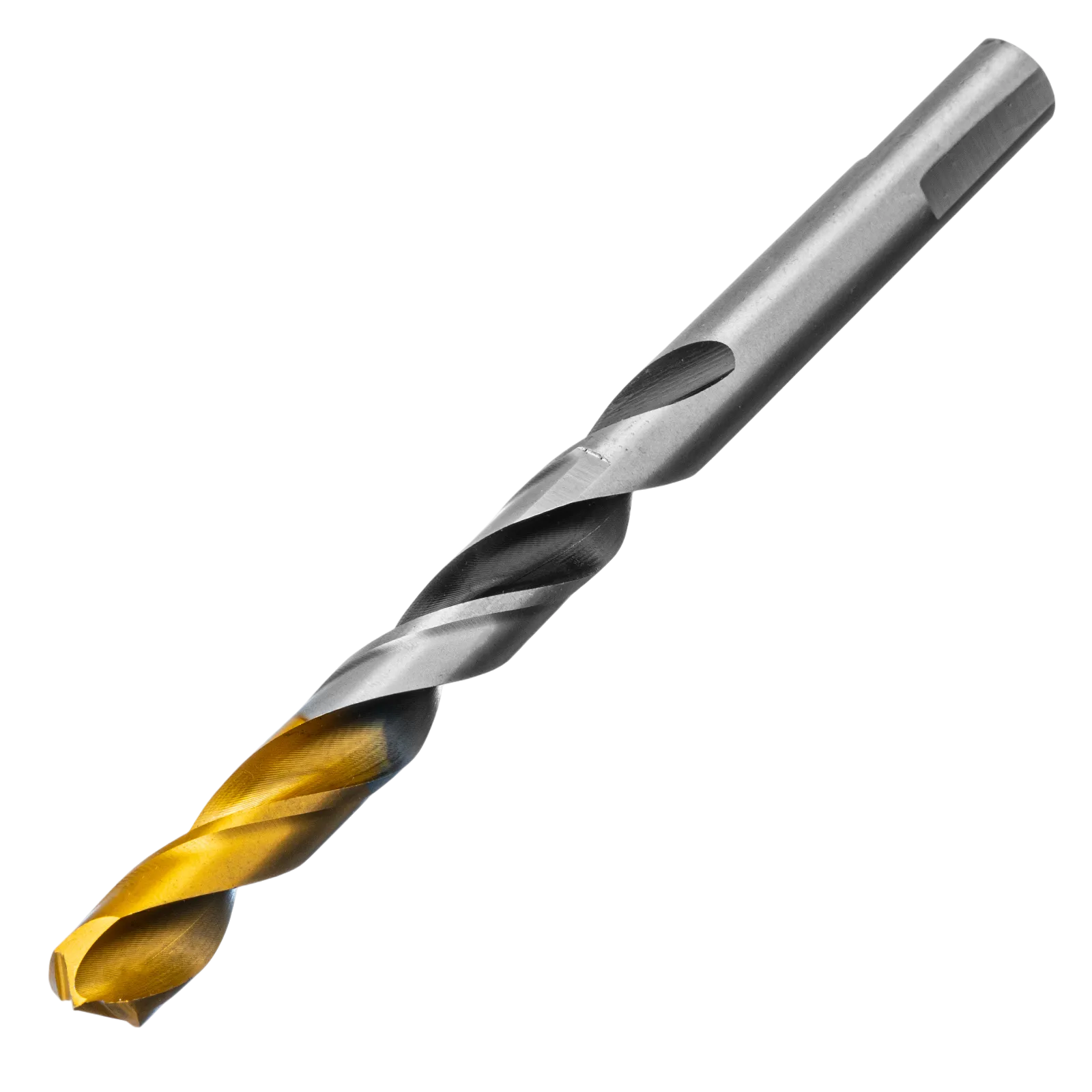 718285 Сверло спиральное по металлу DENZEL 10 x 133 мм, Р6М5, Golden Tip, многогранная заточка DENZEL