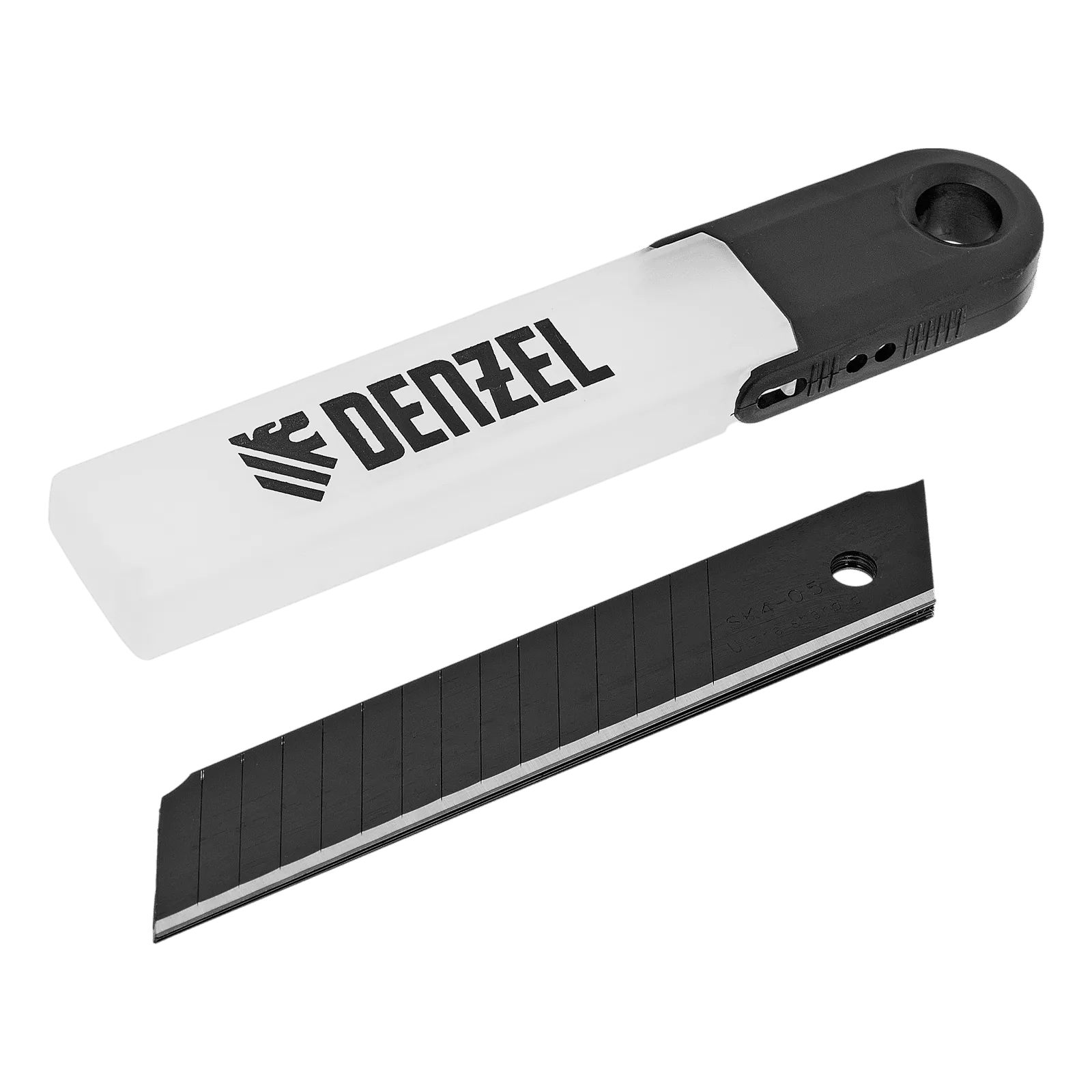79308 Лезвия DENZEL 18 мм, сталь SK4 - 0,5 мм, супер острые, многосегментные, 5 штук DENZEL