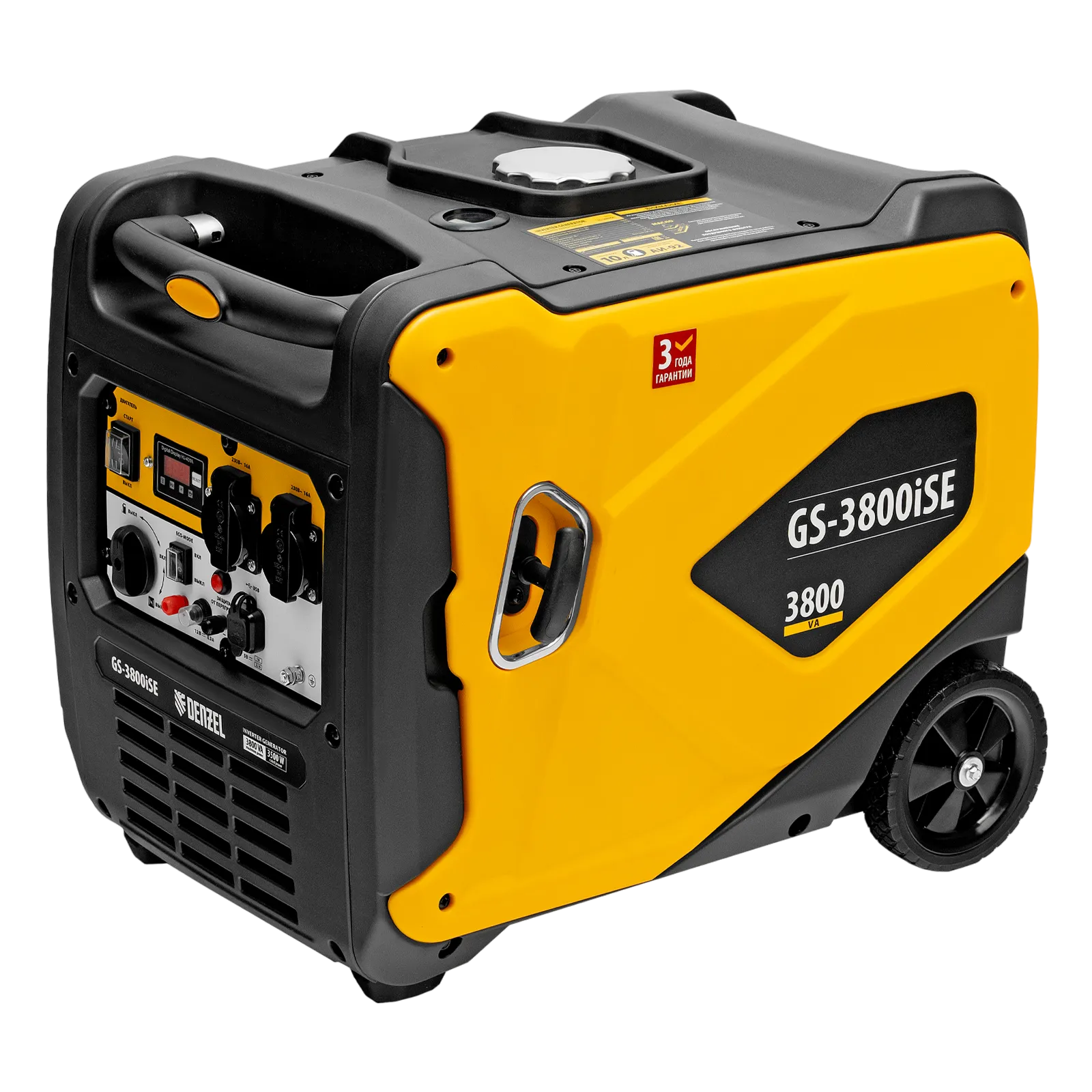 94711 Генератор инверторный DENZEL GS-3800iSE, 3,8 кВт, 230 В, закрытый корпус,электростартер DENZEL