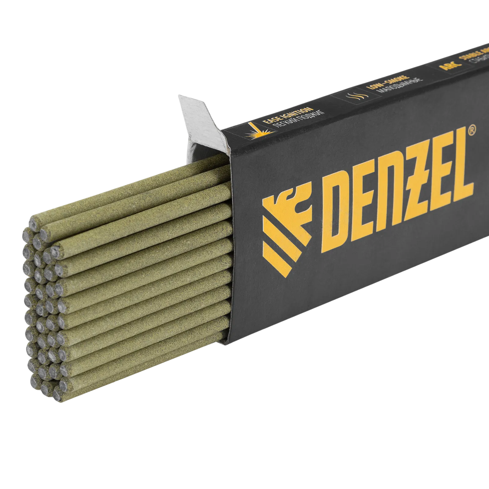97500 Электроды DENZEL DER-46 Goldline, диам. 3 мм, 1 кг, рутил-целлюлозное покрытие DENZEL